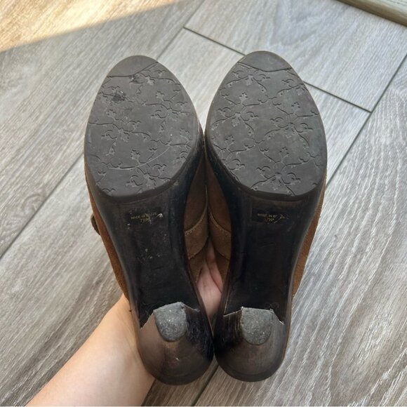 Matisse Suede Leather Wooden  Heel Western Mules Clogs - Picture 13 of 16